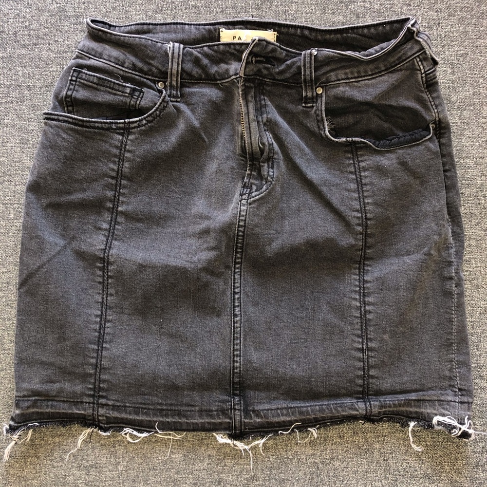 BLACK DENIM MINI SKIRT